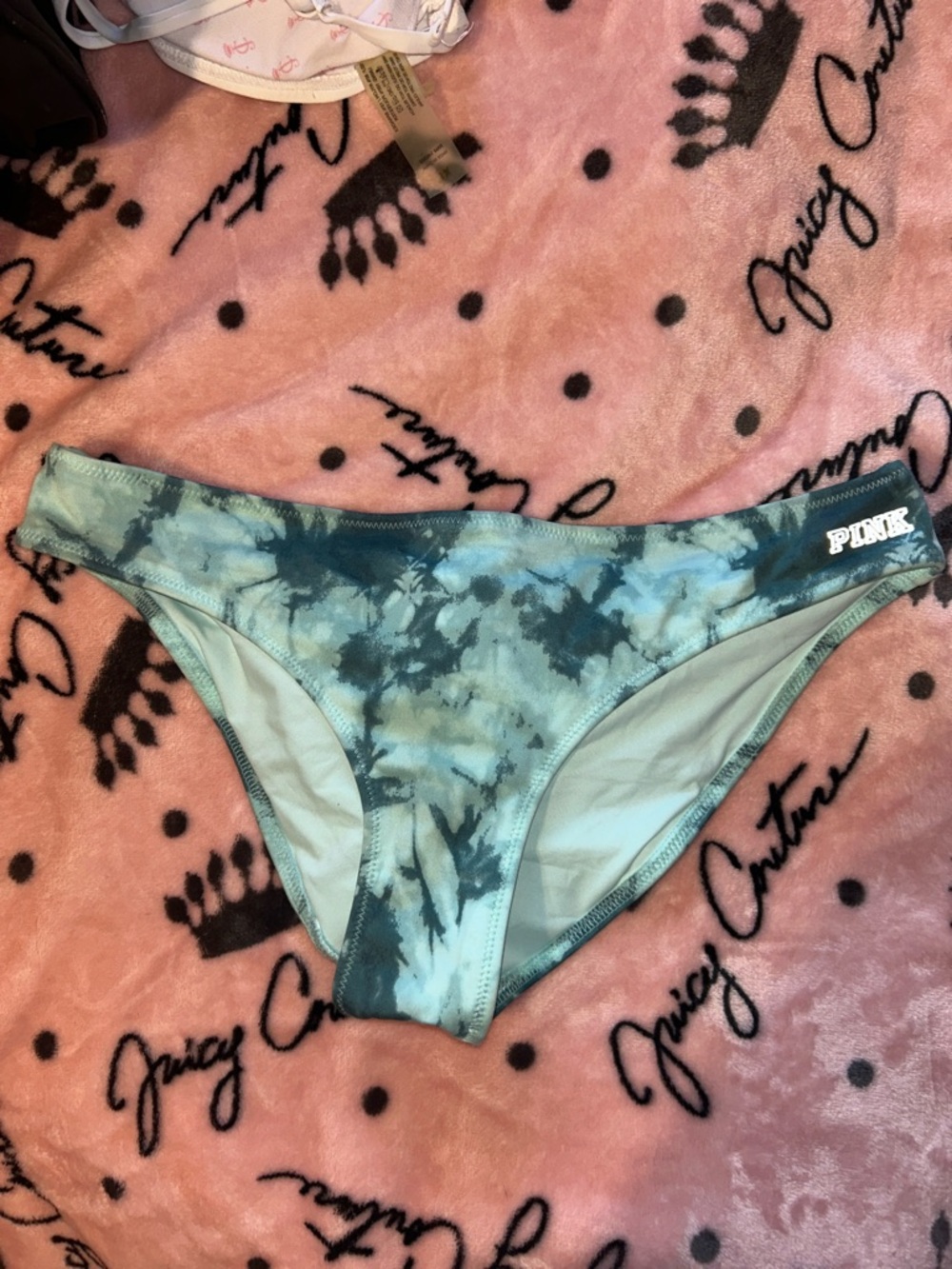 Victoria's Secret PINK Teal Tie-Dye Bikini Bottoms